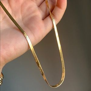 18k gold filled herringbone necklace